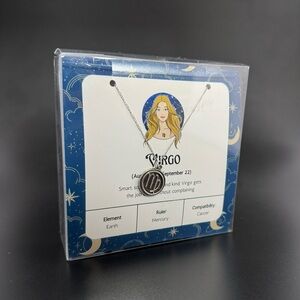 Virgo Zodiac Medallion Necklace .925 Sterling Silver
